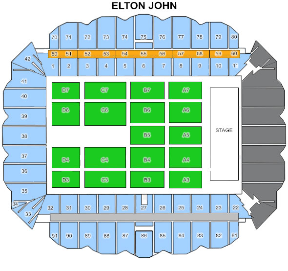 Square Garden Seating Chart Elton John